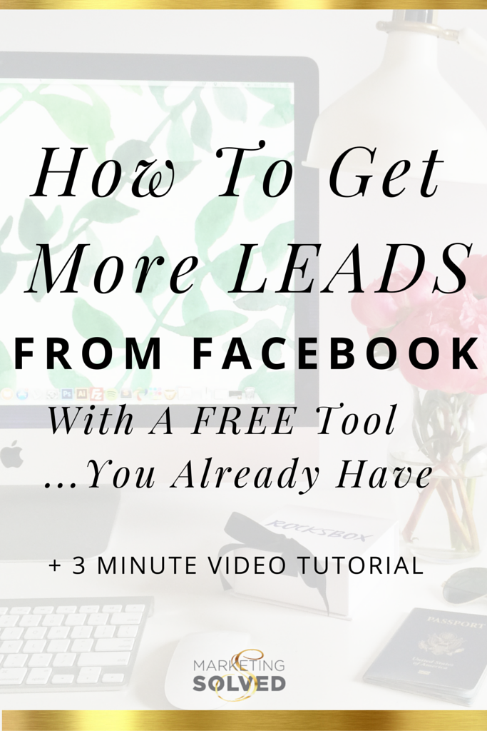 How to get more leads from Facebook with a Free tool you already have. 3 minute facebook video tutorial