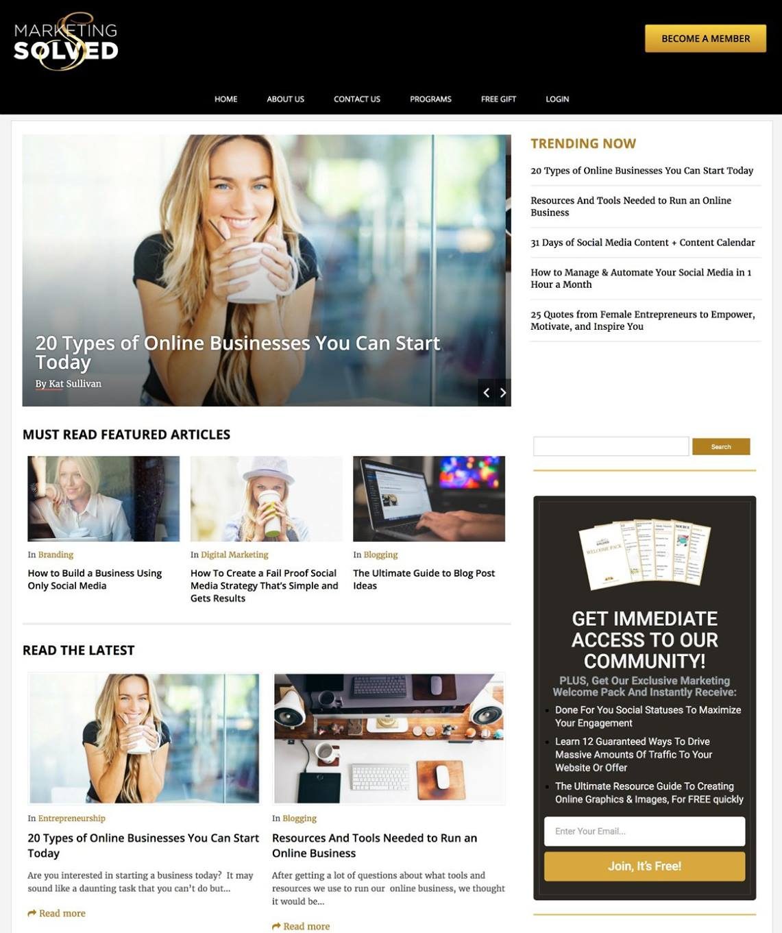 Marketing Solved Website - Blog 