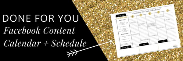 Facebook Content Calendar + Schedule