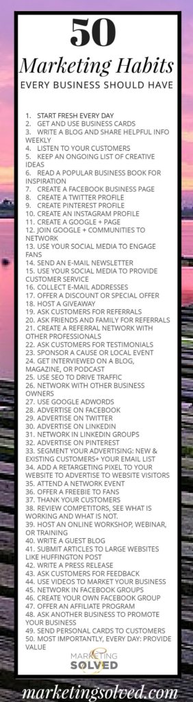 50 Marketing Habits Every Business Should Have // Marketing // Business Marketing // Marketing Ideas // #Marketing