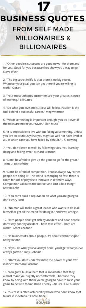 Top 17 Business Quotes from Self Made Millionaires & Billionaires // Business Quotes // Inspirational Business Quotes // Motivational Business Quotes // Self Made Millionaire Quotes // Self Made Billionaire Quotes // Successful Business Quotes // Billionaire Quotes // Millionaire Quotes