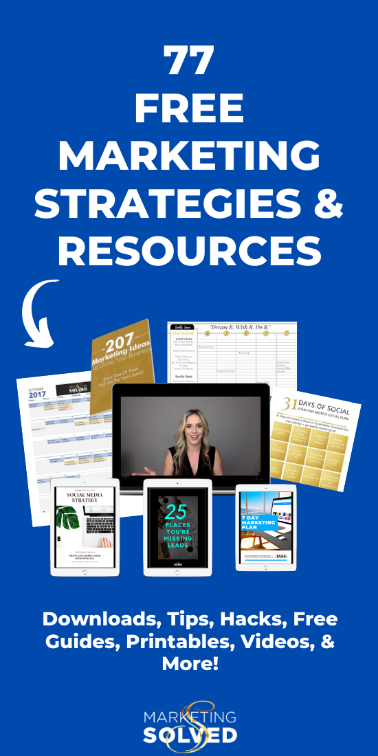 77 Small Business Marketing Strategies and Resources // Includes Social Media Printables, Marketing Hacks, Marketing Checklists, Social Media Guides, Marketing Tutorials, Videos and more. #marketing #marketingtips #marketingstrategies #socialmedia #marketing #marketingforsmallbusiness #smallbusinessmarketing #socialmediaforbusiness
